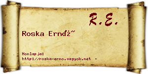 Roska Ernő névjegykártya